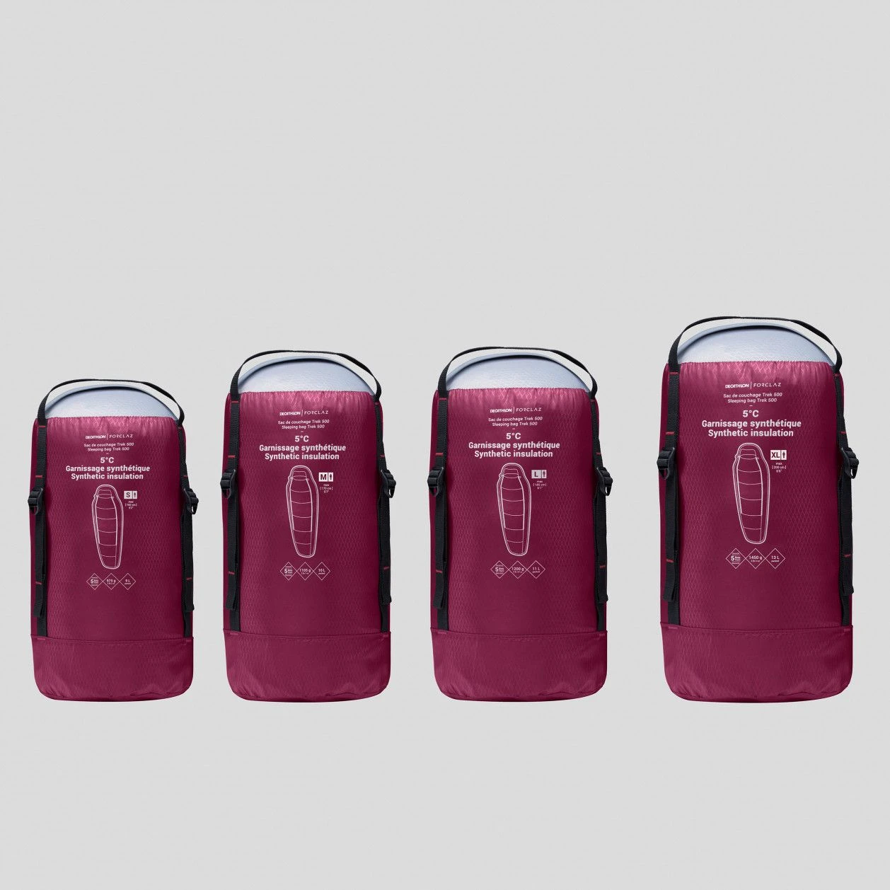 Sleeping Bag Forclaz Trek 500 5 Degrees Large Bordeaux 4 Sleeping Bag Forclaz Trek 500 5 Degrees Large Bordeaux - Image 4