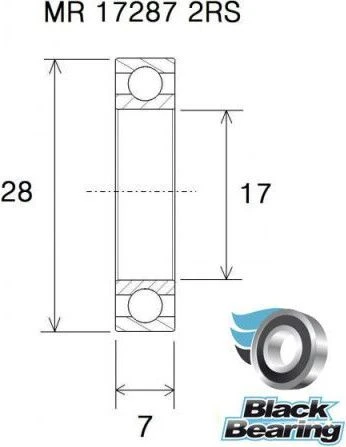 Black-bearing Black Bearing Ceramic Bearing MR-17287-2RS 17 X 28 X 7 Mm 2 Black-bearing Black Bearing Ceramic Bearing MR-17287-2RS 17 X 28 X 7 Mm - Image 2